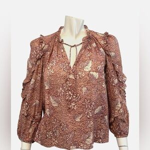 Ulla Johnson Sandalwood Manet Floral Blouse Size 2